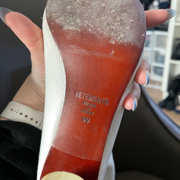 Vetements sock heels boots white with pink rose heels - Picture 8 of 8